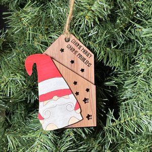 Gnome Stocking tag - Gnome Money Gnome Problems - gift card holder - funny Chris